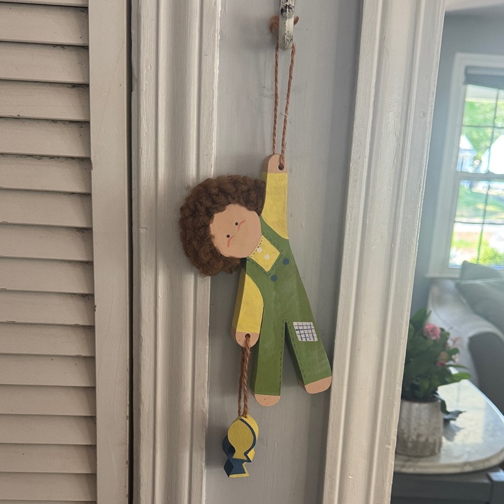 Hand Crafted Green and Yellow Wall Hook Decor